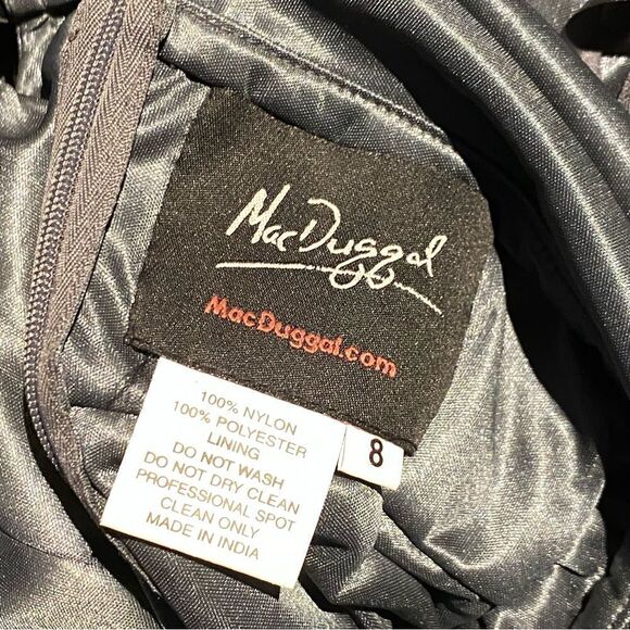 NWT Mac Duggal Charcoal Embellished Flutter Sequin Gown Dress Sz 8 $695 #5439 - Picture 11 of 12